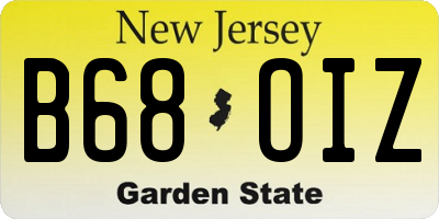NJ license plate B68OIZ