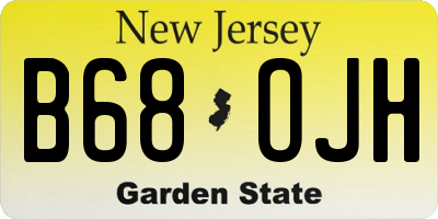 NJ license plate B68OJH
