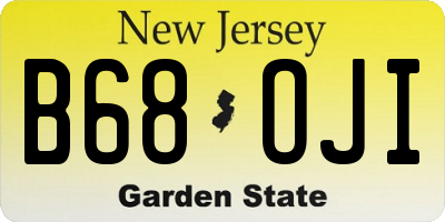 NJ license plate B68OJI