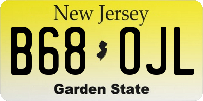 NJ license plate B68OJL