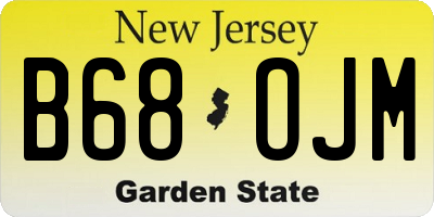 NJ license plate B68OJM