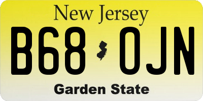 NJ license plate B68OJN