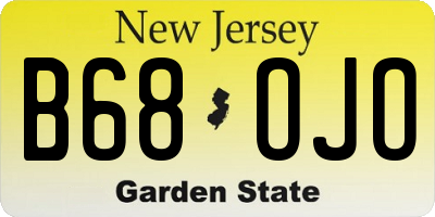 NJ license plate B68OJO