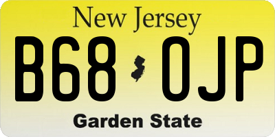 NJ license plate B68OJP
