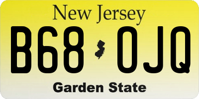 NJ license plate B68OJQ