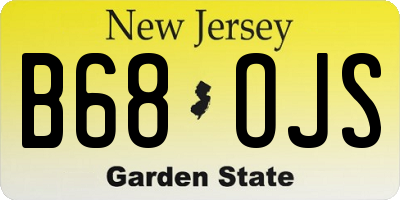 NJ license plate B68OJS