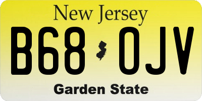 NJ license plate B68OJV