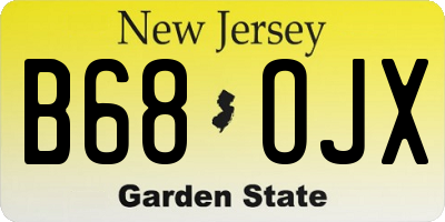 NJ license plate B68OJX