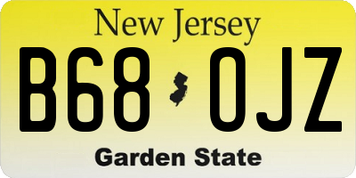 NJ license plate B68OJZ