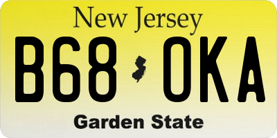 NJ license plate B68OKA