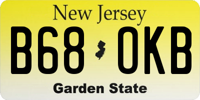 NJ license plate B68OKB