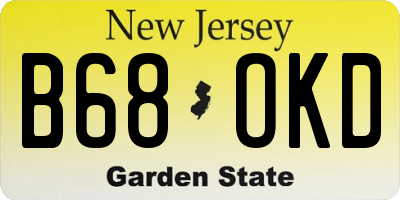 NJ license plate B68OKD