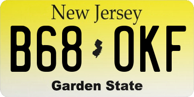 NJ license plate B68OKF