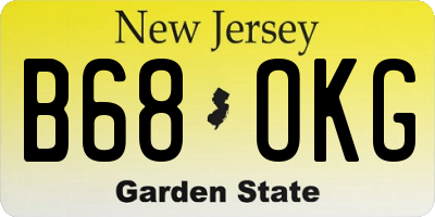 NJ license plate B68OKG