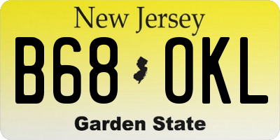 NJ license plate B68OKL