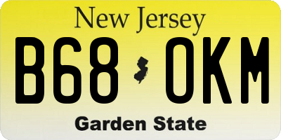NJ license plate B68OKM