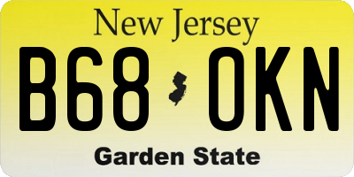 NJ license plate B68OKN
