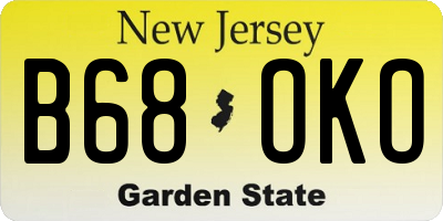 NJ license plate B68OKO