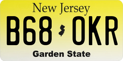 NJ license plate B68OKR