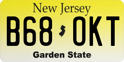 NJ license plate B68OKT