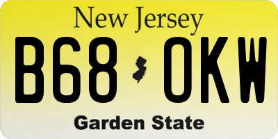 NJ license plate B68OKW