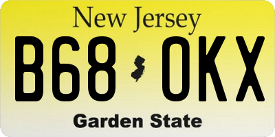NJ license plate B68OKX