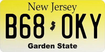 NJ license plate B68OKY