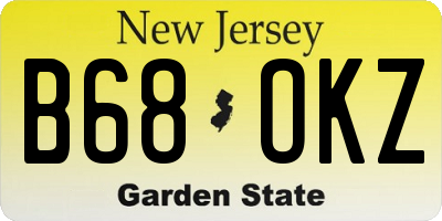 NJ license plate B68OKZ