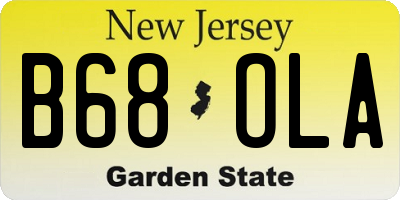 NJ license plate B68OLA