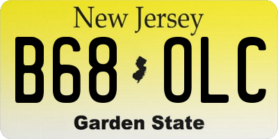 NJ license plate B68OLC
