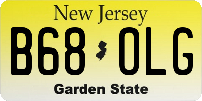 NJ license plate B68OLG