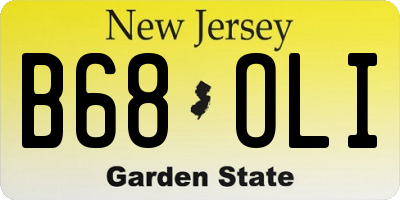 NJ license plate B68OLI