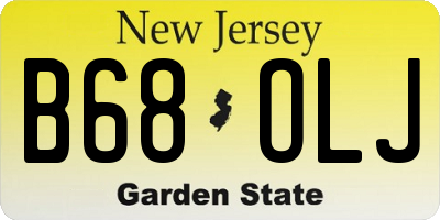 NJ license plate B68OLJ
