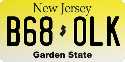 NJ license plate B68OLK