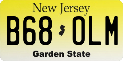 NJ license plate B68OLM