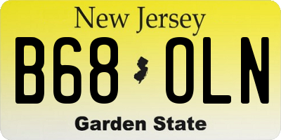 NJ license plate B68OLN