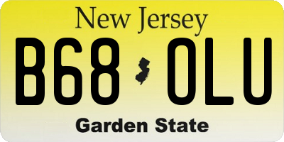 NJ license plate B68OLU