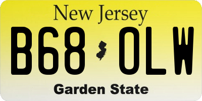 NJ license plate B68OLW