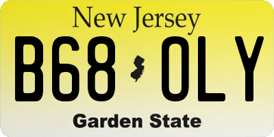 NJ license plate B68OLY