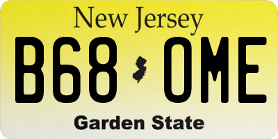 NJ license plate B68OME