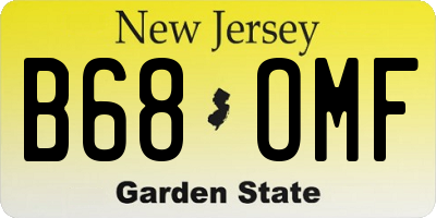 NJ license plate B68OMF