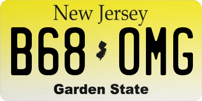 NJ license plate B68OMG