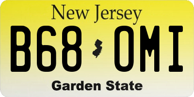 NJ license plate B68OMI