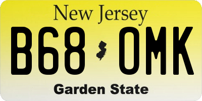 NJ license plate B68OMK