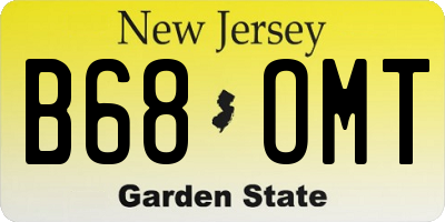 NJ license plate B68OMT