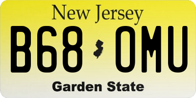 NJ license plate B68OMU