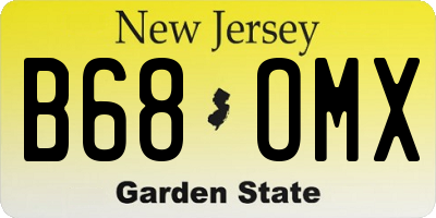 NJ license plate B68OMX