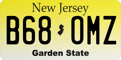 NJ license plate B68OMZ
