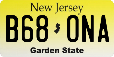 NJ license plate B68ONA