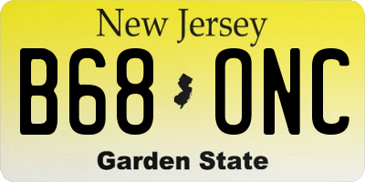 NJ license plate B68ONC